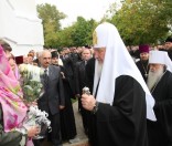 Приветствие Патриарха Кирилла у Софийского собора в Полоцке