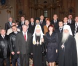 В завершение визита Патриарха Кирилла в Полоцк фото на память в Софийском соборе