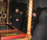 Хиландарские гости у вериг прп. Евфросинии