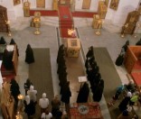 Богослужение в Кресто-Воздвиженском соборе. Август 1999 года